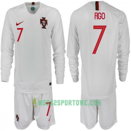 Koszulka Portugalia FIGO 7 Dziecięcy Mistrzostwa Świata 2018 Wyjazdowe Stroje Piłkarskie Długi Rękaw